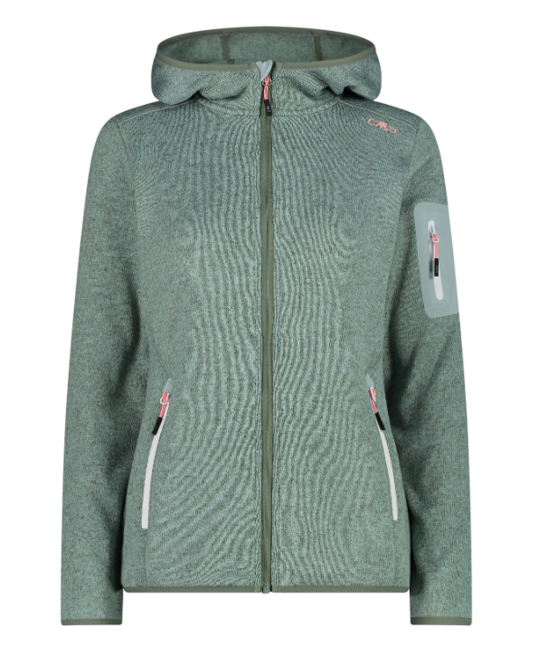 Campera Fix Hood Polar Knit Tech - Mujer