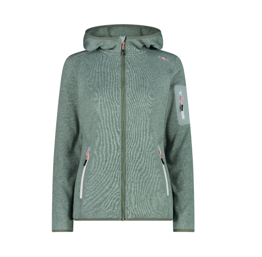 Campera Fix Hood Polar Knit Tech - Mujer